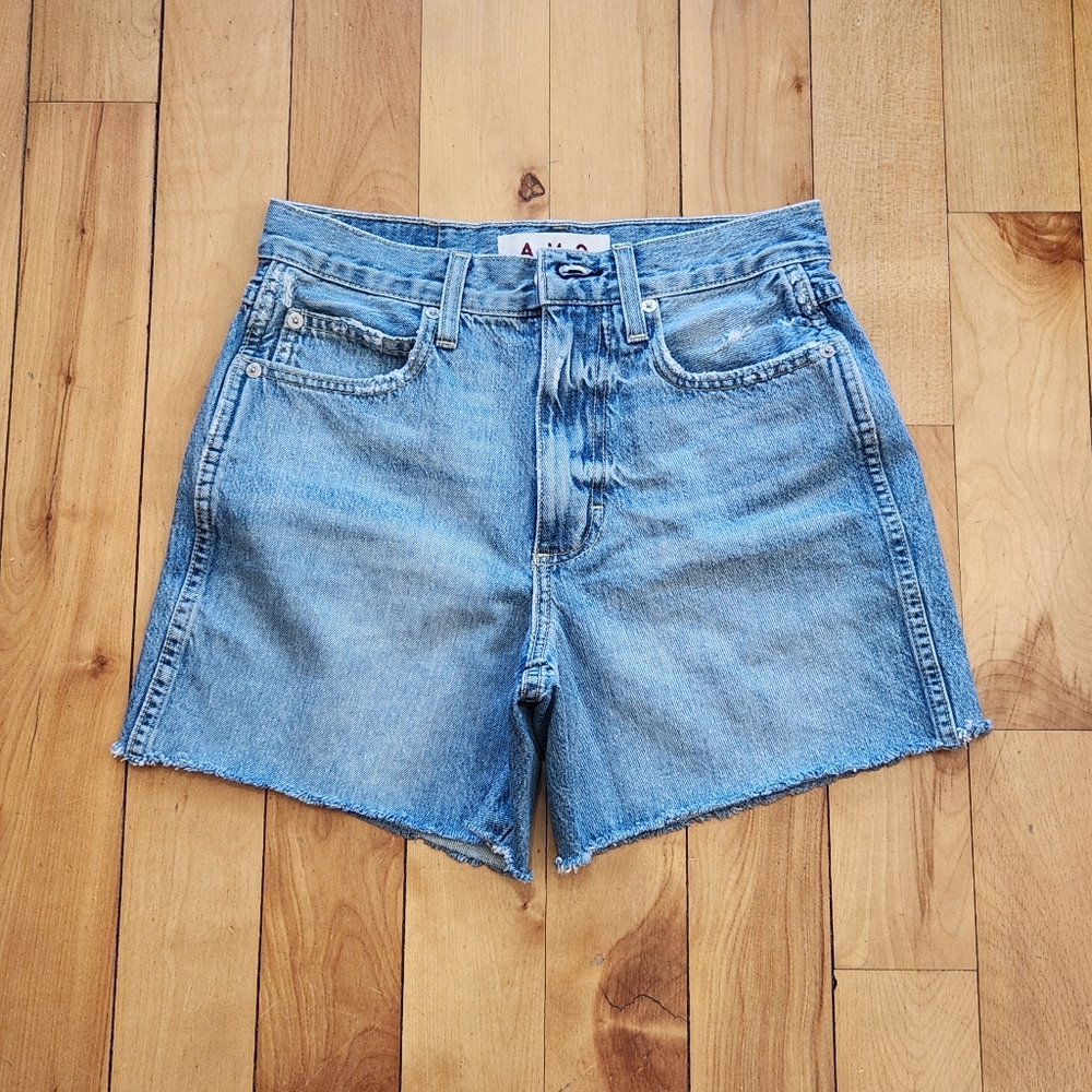 AMO Light Blue Denim Jean Shorts